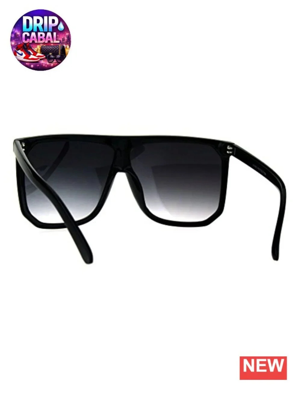 Oversized Flat Top Square Sunglasses UV400 Polycarbonate Lens